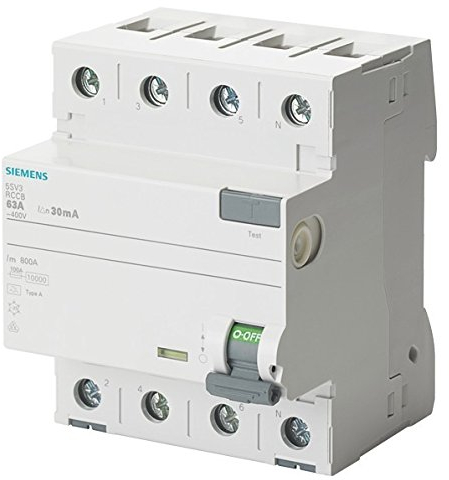 Siemens 5SV Leitungsschutzschalter clase-a 4-polig 63 A 100 mA 70 mm