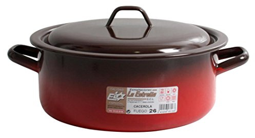 Esmaltaciones La Estrella Fuego - Cacerola esmaltada con Tapa, 26 cm, 5,5 L