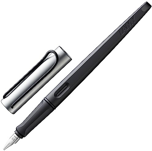 Lamy joy AL Schönschreibfüller – Füllhalter mit ergonomischem Griff & polierter Stahlfeder in Strichbreite 1,1 mm – Kalligraphie Füller mit Bandzugfeder – inkl. Tintenpatrone T 10 blau