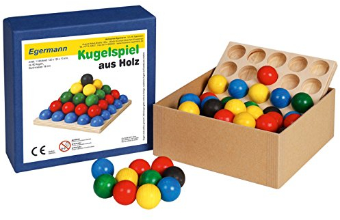 Egermann EH224/2 - Stapelspiel Kugelspiel Holzkugelspiel, Kleinkindspielzeug