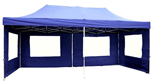 Profi Falt Pavillon 3x6 3x3 3x9 m Party-Zelt Fest-Zelt Markt-Zelt Garten-Zelt Event-Zelt (3 x 6 m, Blau)