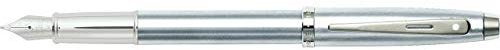 Sheaffer 100 gebürsteter Chrom-Füllfederhalter mit mittlerer Feder