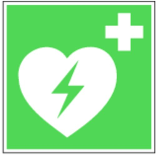 Aufkleber Automatiesierter Externer Defibrillator langnachleuchtend D-E017 200x200mm