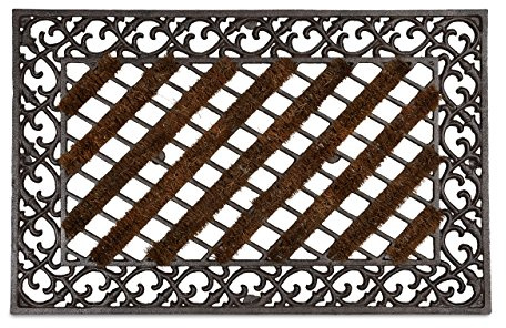 Relaxdays Fußabtreter Gusseisen, Bürsten, Verschiedene Designs, Jugendstil Schuhabstreifer, Metall, Anti-Rutsch, Bronze | Jugendstil Schuhabstreifer, Metall, Anti-Rutsch