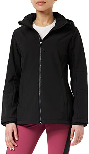 CMP Giacca in Softshell da Donna con Cappuccio Removibile, Nero 02, M