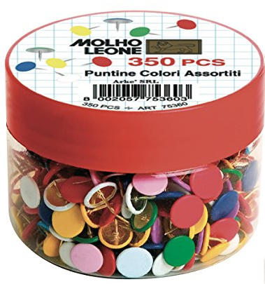 Molho Leone - 75360 Puntine da disegno, Confezione da 350 pezzi, Colori assortiti