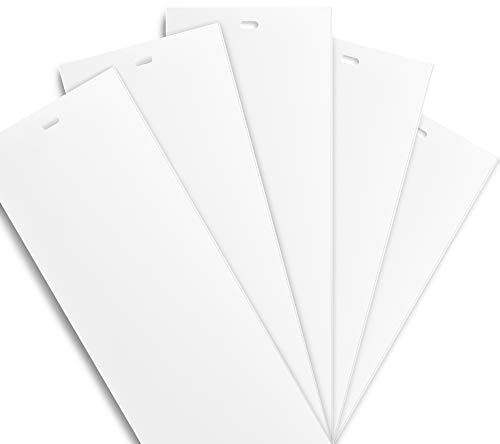 DALIX PVC Vertical Blind Replacement Slats Curved Smooth White 46.5 x 3.5 (5-Pack)