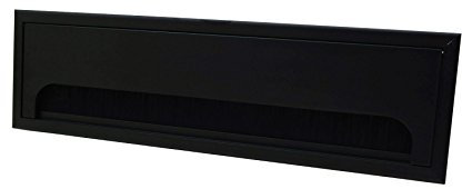 280 x 80 Black Desk Cable Tidy Outlet Metal Square Cube Grommet Insert