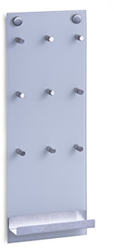 Zeller 13879 Tablero para Llaves, Vidrio, Gris, 15x6x40 cm