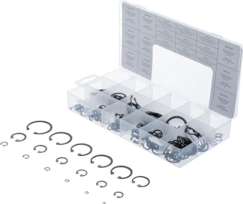 BGS 8049 | Innen-Seegerring-Sortiment Sprengringe | Ø 3-32 mm | 300-tlg. | Mangan-Stahl (65) | im Sortimentskasten | 18 Größen