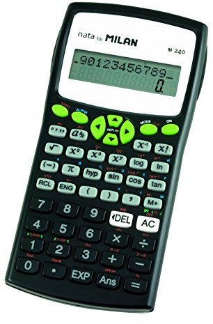 Mailand 159110GRBL Blister wissenschaftlicher Taschenrechner mit 240 Funktionen, schwarz mit grüner abdeckung