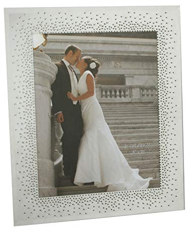 Juliana Mirror Glass Wedding Photo Frame Starburst Crystals 8x10 FG51380