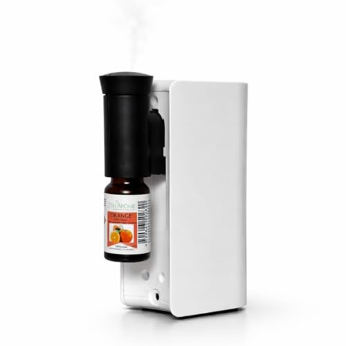 Zen'Arôme - Diffusor Mobysens ohne Kabel - Luftbefeuchter für ätherische Öle - Aromatherapie-Kalt-Vernebler mit Akku - Duftlampe mit Touch-Taste aus Zement und Glas, mit Transporttasche
