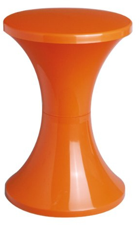 Designklassisk pall med komfort pop med förvaringsutrymme under sitsen, stapelbar, lätt, orange