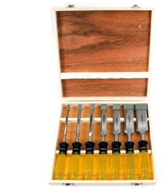 7PC PC PROFESSIONAL CRV WOOD CHISEL SET IN WOODEN CASE
