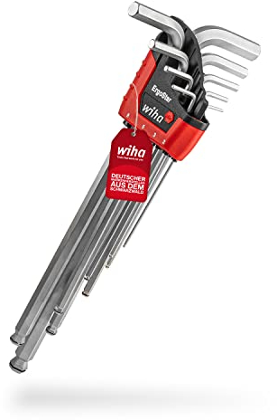 Wiha Innensechskant Schlüssel Satz 9-teilig (37351) I Profi Stiftschlüssel Set mit Kugelkopf für Winkel bis zu 25 Grad I Sechskantschlüssel Satz mit Magic Ring Funktion und Aufbewahrung I Ergostar