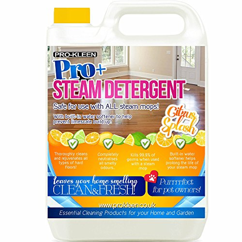 Pro-Kleen Pro+ Steam Detergent Solution For Steam Mops with Built In Water Softener and Citrus Splash Fragrance (5 Litres)