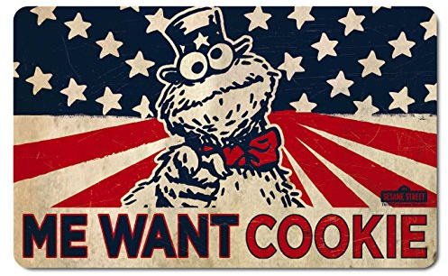 Logoshirt® Sesamstrasse Krümelmonster Me Want Cookie Frühstücksbrettchen | 23x14cm, Spülmaschinenfest, Hitzebeständig, Lizenziertes Originaldesign