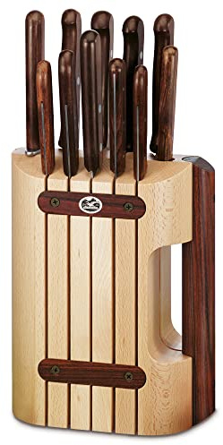 Victorinox Messerblock mit Inhalt, 11-teilig, Inkl. 11 Küchenmesser, Messer-Aufbewahrung, aus Holz, braun