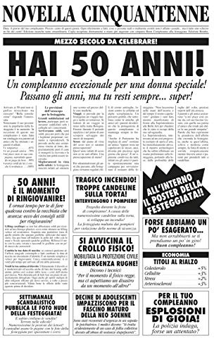 Bombo Biglietto Auguri Giornale Compleanno 50 Anni Amica