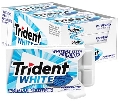 Trident White Gum, 16 Pieces/PK, 9PK/BX, Cool Rush, Sold as 1 Box