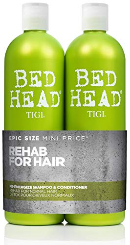 Bed Head by TIGI Re-Energize Shampoo & Conditioner Set - Deep Clarifying & Hydrating Smooth Hair Treatment, Strengthening, Shine Boosting, Colour-Safe, Professional Salon Care for All Hair Types