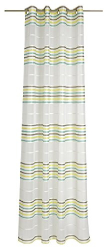 Neutex for you! Deko Trends Multi 6236787 61 Ösenschal, Stoff, 245,0 x 144,0 x 245,0 cm, wollweiß/gelb/Taupe/türkis