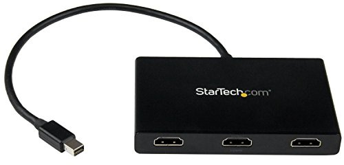 StarTech.com Mini DisplayPort MST Hub (3 Ports, 4 K, 30 Hz, Mini-DP auf HDMI, Video-Splitter für mehrere Monitore, mDP auf HDMI, MSTMDP123HD) Schwarz