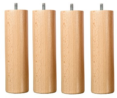 Hévéa Sélection Jeu de 4 Pieds Bois Naturel Hauteur 25 cm