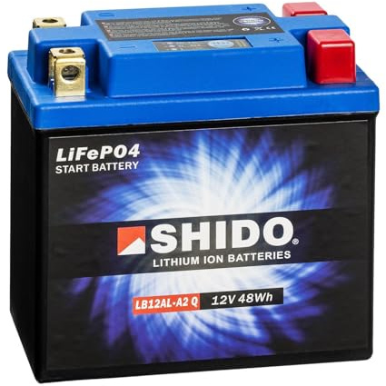 Shido Lithium Motorradbatterie LiFePO4 LB12AL-A2 Q 12V