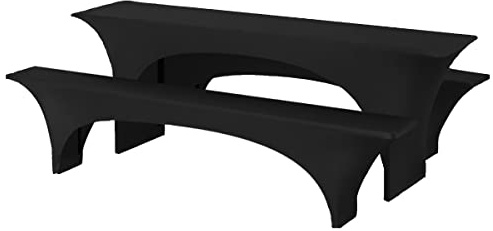 eventkauf Biertischhusse 3tlg. Set Stretch 220x50cm (Schwarz)