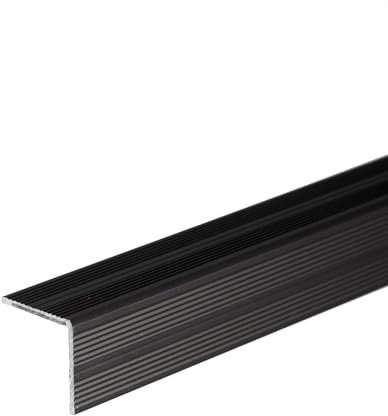 SELF-Adhesive ANODISED Aluminium Anti Non Slip Stair Edge Nosing Trim 900mm x 25mm x 25mm A40 Black