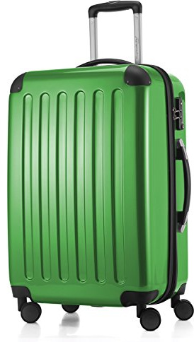 Hauptstadtkoffer ALEX - Erweiterbarer Hartschalenkoffer 65 cm (74 L) mit TSA-Schloss - robuster Trolley-Reisekoffer mit 4 Doppelrollen, Grün