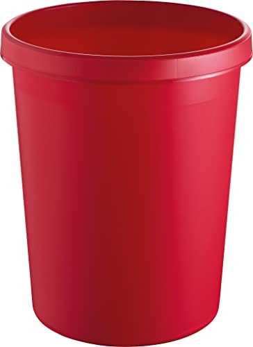 helit H6106225 - Corbeille à papier „the german“ 45 L rouge | En plastique avec une poignée sur tout le pourtour pour un transport confortable