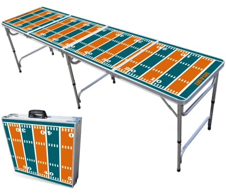 8-Foot Professional Beer Pong Table - Miami Football Field