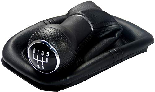 L&P A252 Soufflet Levier de Vitesse Pommeau de Vitesse 23mm compatible avec VW Golf 4 IV Boite 5 avec Cadre Plug & Play Pièce de rechange pour 1J071113 Noir