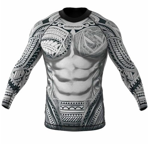 SMMASH Rashguard Longsleeve for Martial Arts, Professional Sportswear, Slim Fit Compression Tops for Men, Breathable and Light, Sport Tops for MMA, Krav MAGA, BJJ, Kickboxing