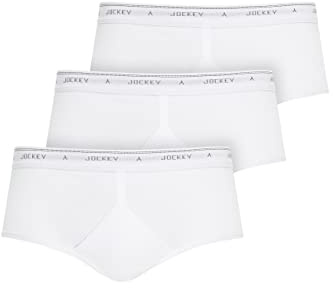 Jockey UK Classic Cotton Rib Y-Front Brief 3Pack, White/White/White, 40 Waist