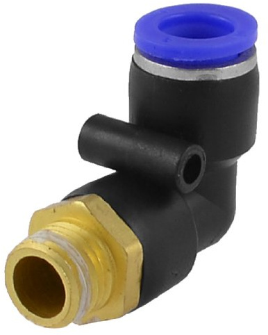 uxcell 13mm Male Thread to 10mm Push in Fitting Elbow Pneumatic Quick Connector
