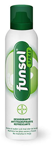 Funsol Desodorante Pies Spray Antitranspirante - Reduce Sudor y Mal Olor, Olor Zapatos y Zapatillas, Protección Duradera - 150 ml