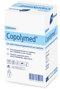 Meditrade 8091 M Copolyme Sterile Individually Wrapped Sterile Examination Gloves, Powder Medium (Pack of 100)