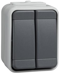 Elso Doppeltaster 10 A Steckklemme ATO, licht-/basaltgrau, 442509