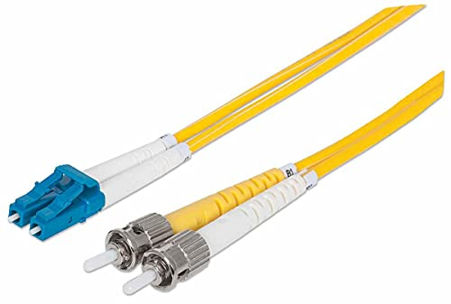 intellinet 516976 - Cavo ottico in fibra ottica LWL duplex LC/ST (9/125) OS2, 5 m, colore: Giallo