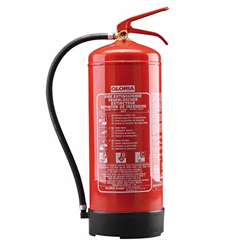 GLORIA PD 6 GA Pulverlöscher - 6kg Dauerdrucklöscher - Brandklassen A, B, C - inkl. Wandhalterung