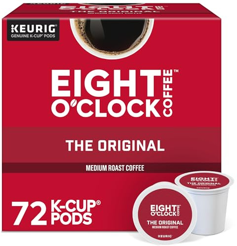 Eight O'Clock Coffee The Original, Single-Serve Keurig K-Cup Pods, Medium Roast Coffee Pods, 72 Count