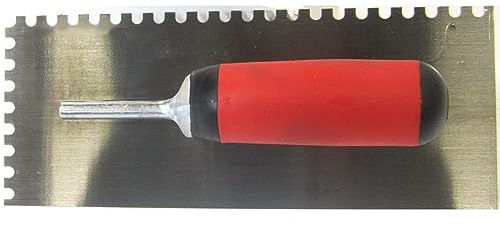QLT by MARSHALLTOWN Soft Grip Notched Trowel, Flooring and Tiling, 11 x 4 1/2 Inch, NT685