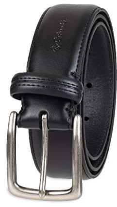 Columbia Men's Trinity Logo Belt-Casual Dress with Single Prong Buckle for Jeans Khakis , Black, 48