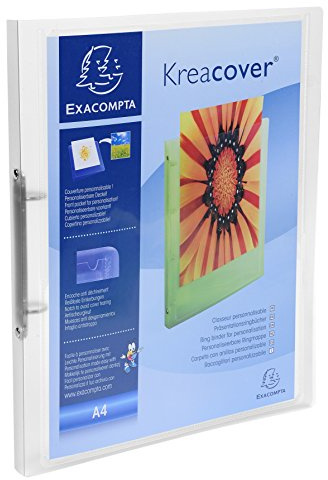 Exacompta 54960E Ringhefter KreaCover DIN A4 aus Kunststoff 2 Ringe 20mm breit transparent ideal für Schule und Büro Ringhefter Ringordner Ringbuchordner Chromaline