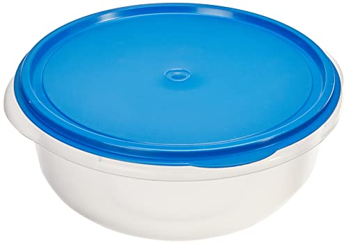 axentia Teigschüssel mit Plopp-Deckel - Hefeteigschüssel rund - Schüssel transparent - Salatschüssel groß - Plastikschüssel 6 Liter - Kunststoffschüssel flach & verschließbar, spülmaschinenfest