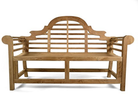BrackenStyle Lutyens Grade A Teak Bench - 3 Seater Wooden Garden Benches